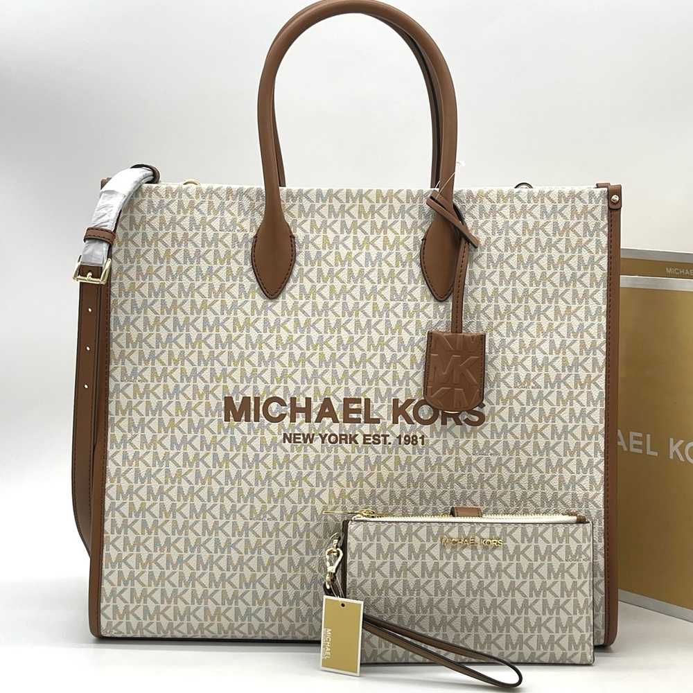 Michael Kors Large Mirella Tote Bag & Double Zip Wallet Wristlet